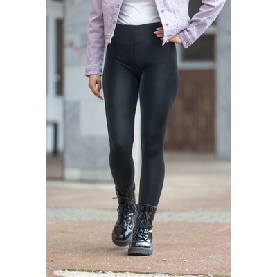 DALEF Zateplené koženkové legíny MOITE 23830 Černá