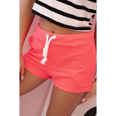 Kesi dámské bavlněné šortky 63519 s tkaničkou růžová