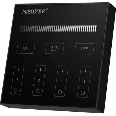 MiBoxer Nástěnný RF ovladač Mi-Light B1 pro jednobarevné LED pásky 4 okruhy, přisazený, černý