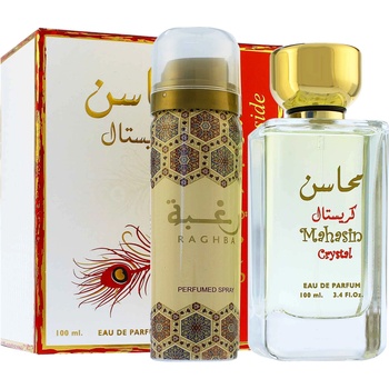 LATTAFA Mahasin Crystal подаръчен комплект Woman Eau de Parfum 100 ml + deospray 50 ml