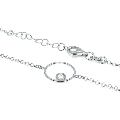 Jan Kos jewellery stříbrný náramek s bílým kamenem 12119307