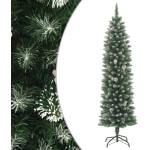 vidaXL Изкуствена тънка коледна елха със стойка, 120 см, PVC (345164)
