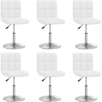vidaXL Трапезни столове, 6 бр, бели, изкуствена кожа (3087428)
