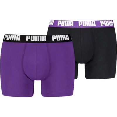 Puma Everyday Basic 938320 14 Boxer 2 Pack fialová/černá