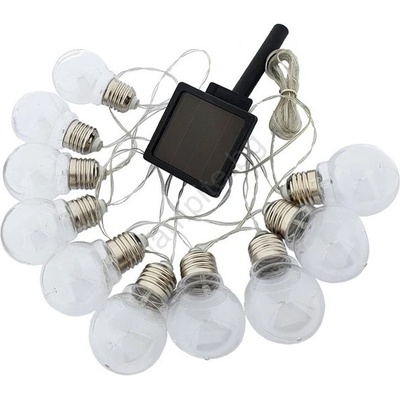 Baterie Centrum LED соларен гирлянд 10xLED/1, 2V 2м 300mAh IP44 топла бяла светлина (BC0385)