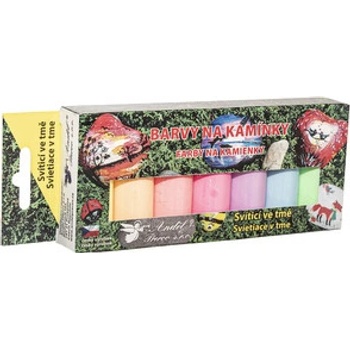 Barvy na kamínky akrylové svíticí ve tmě lesklé 7 x 15 g