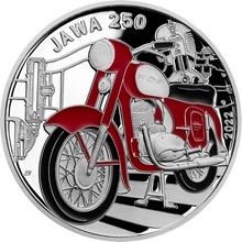 Česká mincovna Strieborná minca 500 Kč Motocykl Jawa 250 2022 Proof 25 g