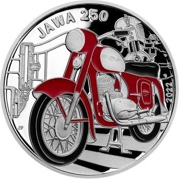 Česká mincovna Strieborná minca 500 Kč Motocykl Jawa 250 2022 Proof 25 g