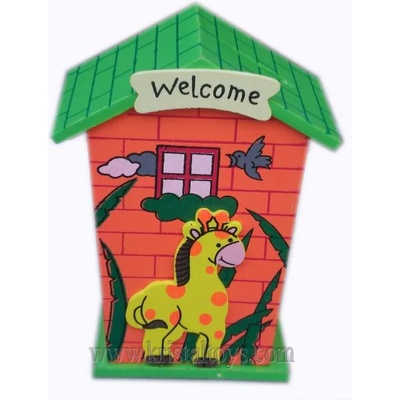 Касичка къщичка с животно Welcome