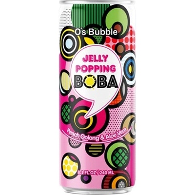 O's Bubble Bubble tea nápoj s příchutí broskví a aloe vera 240 ml