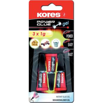 Kores Power Glue Gel, 3 x 1 g