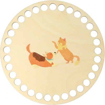 Natana dno na košík hravá kočička a pejsek 15cm – Zboží Mobilmania