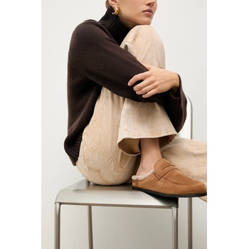 Answear. LAB Велурени чехли Answear. LAB в кафяво (25-467)