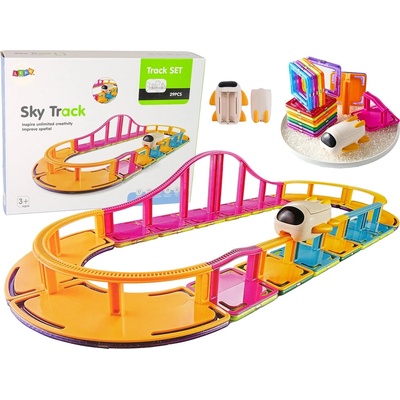 RKToys Magnetické stavební kostky Letecká dráha 29 ks