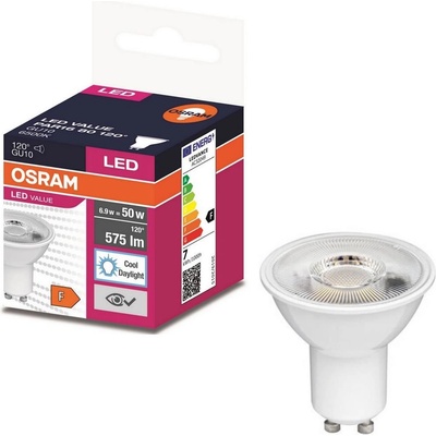 Osram LED žárovka GU10, PAR16, 6,9W, 575lm, 6500K, studená bílá, 120°