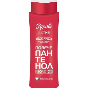 Здраве Актив Възстановяващ шампоан с пантенол и хинин, 390 ml