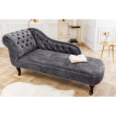 Massive home Chesterfield 170 cm šedá samet 41253 – Zboží Dáma