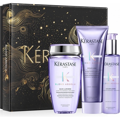 dárková sada Kérastase Blond Absolu šampon Bain Lumiere 250 ml + péče Cicaflash 250 ml + sérum Cicaplasme 150 ml – Zboží Dáma