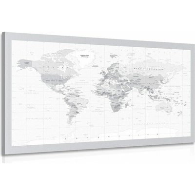 Obraz klasická čiernobiela mapa so šedým okrajom