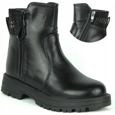 Bessky dětské kozačky eko kůže černá