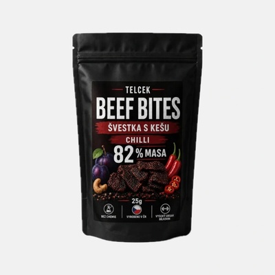 Telcek Beef Bites švestka s kešu a chilli 50 g