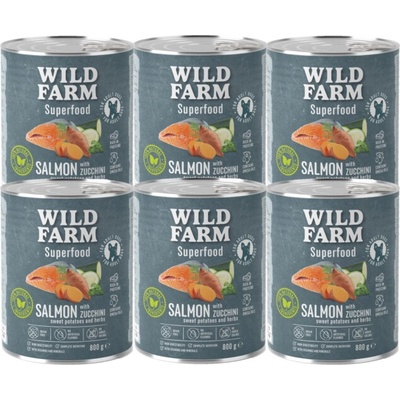 Wild Farm Superfood losos s cuketou sladkým zemiakom a bylinkami 6 x 800 g