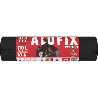 ALUFIX Vrecia na odpadky extra silné 110 l 33µm 10 ks čierna