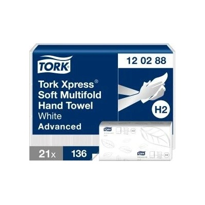 Tork Advanced Interfold H2 dvojvrstvové biele 21,2 × 34 cm 21 x 136 ks