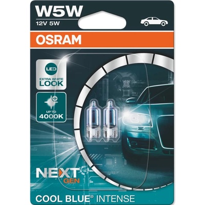 OSRAM Автомобилна крушка Osram 2825CBN, 5W, 50lm, W5W, W2.1x9.5d, халогенна, 2 броя в опаковка (2825CBN)