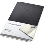 Sigel Тетрадка, ексклузивна, A5, с полета, 32 страници, с меки корици, SIGEL "Conceptum", черна CO863 (CO863)