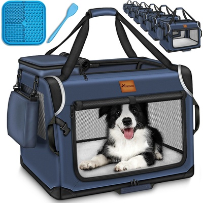 TRESKO skládací přepravka pro psy tmavě modrá S 50 x 34 x 34 cm