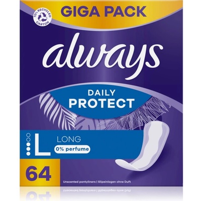 Always Daily Protect Long дамски превръзки без парфюм 64 бр