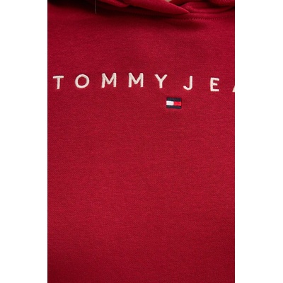 Tommy Hilfiger Суичър Tommy Jeans в бордо с качулка с апликация DW0DW17324 (DW0DW17324)