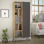 TopMebel Библиотека Jedda TopMebel от меламин в цвят дъб - антрацит 80, 6x29, 6x191cm
