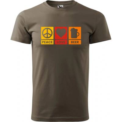 Dobrý Triko pánské tričko Peace Love beer Army – Hledejceny.cz