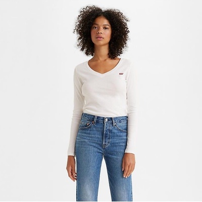 Levi's LS VNECK BABY TEE WHITE