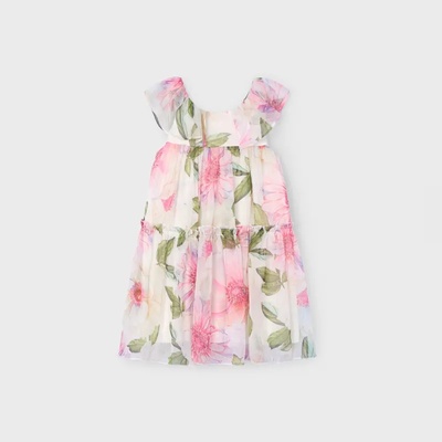 Abel & Lula Свободна пъстра рокля с цветя за мини момиче Abel&Lula