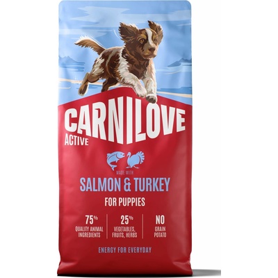 Carnilove Active Dog Dry Made with Salmon & Turkey for Puppies 12 kg