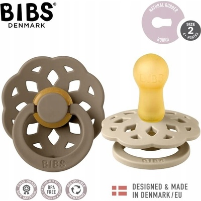 Bibs Boheme přírodní kaučuk 2ks vanilla dark oak