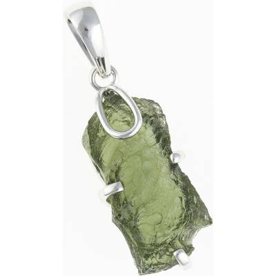 My Moldavite Stříbrný přívěsek s přírodním vltavínem SM12146