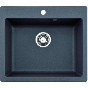 Inter Ceramic Кухненска мивка ICGS 5050 GRAY, Inter Ceramic, гранит, едно корито, със сифон, 50х22.5х57см (8304 GREY CENTRAL HOLE) Мивка за вграждане