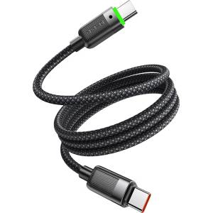 Xmart USB-C към USB-C кабел Xmart, Магнитно навиване, 3A, 60W, 1.2м, Черен (25041)