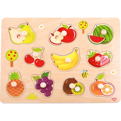 Tooky toys Дървен пъзел с дръжки, Плодове (ty854)