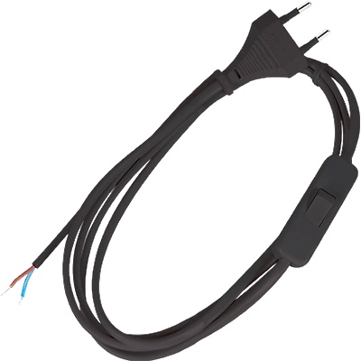 ELMARK ЗАХРАНВАЩ КАБЕЛ h03vv-f 2g0, 50mm? С КЛЮЧ 2m ЧЕРЕН (47007/bl)