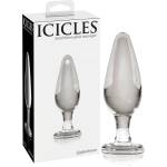 Icicles No. 26 - конусовидна стъклена анална тапа (прозрачна)
