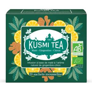 Kusmi Tea Био билков чай мате с джинджифил и лимон, 20 муселинови торбички, Kusmi Tea (KUSMI21344A1120)