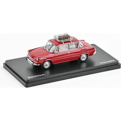 ABREX Škoda 1100MBX 1969 Červená Rubínová se střešním nosičem a kufrem 1:43