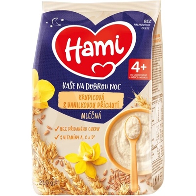 Hami Mliečna kaša na dobrú noc krupicová s vanilkovou príchuťou 210 g