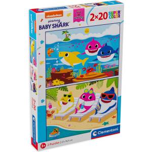 Clementoni Пъзел Clementoni от 2 x 20 части - Baby Shark (24777) - ozone