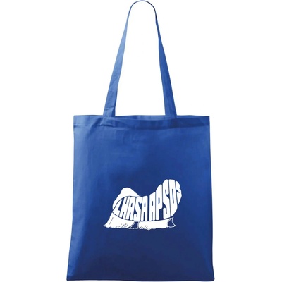 Lhasa Apso nápis v tele Taška bavlnená 42 x 38 cm Kráľovská modrá